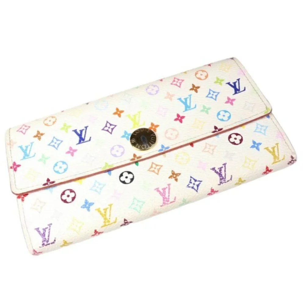 Louis Vuitton X Takashi Murakami White Monogram Multicolore Sarah Wallet